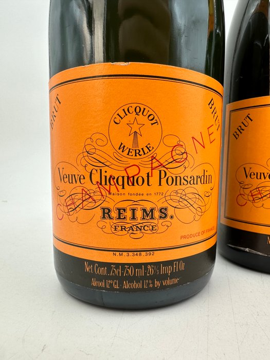 Veuve Clicquot Ponsardin, "Bicentenaire 1772-1972" - Champagne Brut - 3 Flasker (0,75 L)