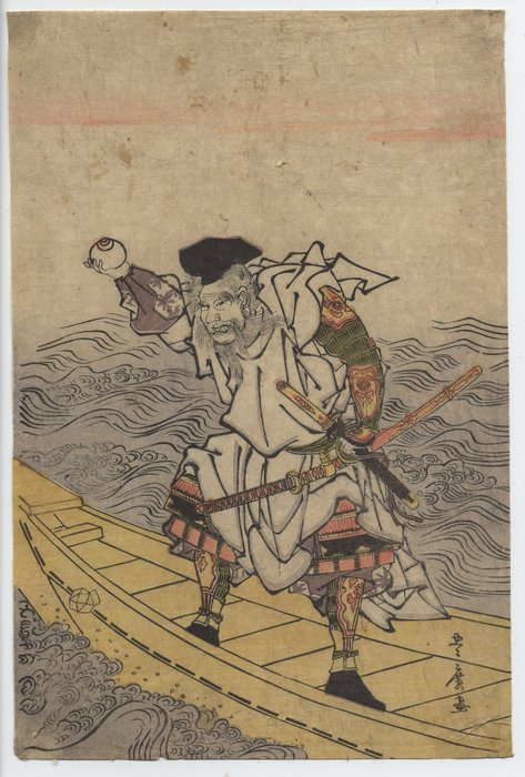 Samouraï sur un bateau - Utagawa Toyohiro (1773 - 1828) - Japan -  Edo-perioden (1600-1868)