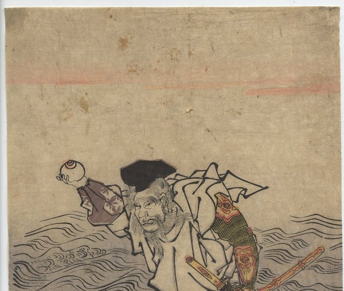 Samouraï sur un bateau - Utagawa Toyohiro (1773 - 1828) - Japan -  Edo-perioden (1600-1868)