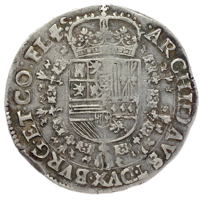 spanske Holland. Filips 4.. Patagon mm. lis - Bruges Mint - 1623