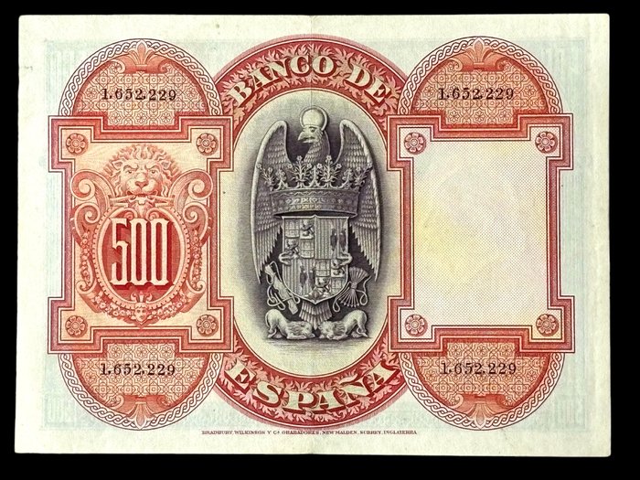 Spanien. - 500 Pesetas 1927 - Isabel la Católica - Sin Serie - (B001) - Pick 73  (Ingen mindstepris)