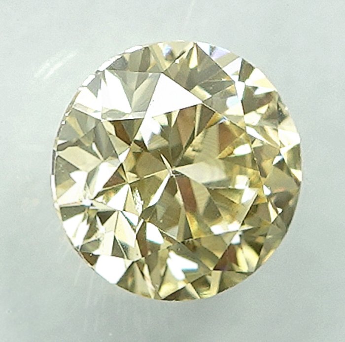 1 pcs Diamant  (Naturfarvet)  - 0.51 ct - Light Orange nuance Gul - SI2 - International Gemological Institute (IGI)