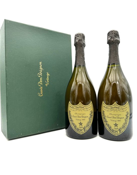 1990 Dom Pérignon - Champagne Brut - 2 Flasker (0,75 L)