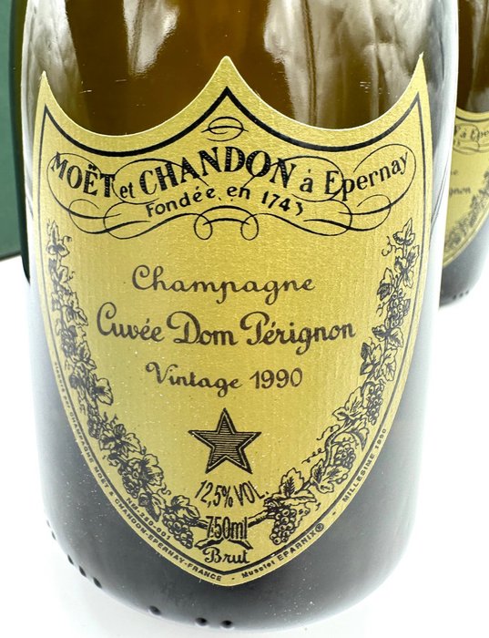 1990 Dom Pérignon - Champagne Brut - 2 Flasker (0,75 L)