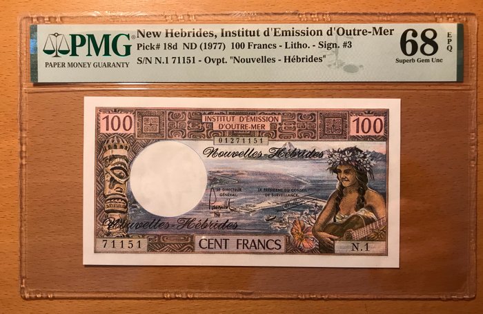 Nye Hebrider. - 100 Francs ND (1977) - Pick 18d  (Ingen mindstepris)