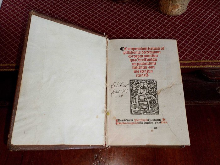 Gregorio IX - Compendium textuale compillationis decretalium Gregorii... post incunable decretales - 1519