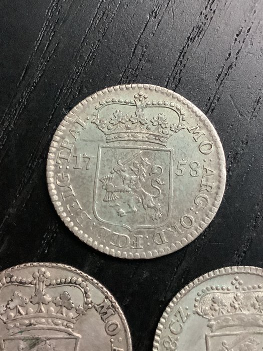 Holland. 3 x 1/4 Gulden: 1758  1759  (Ingen mindstepris)