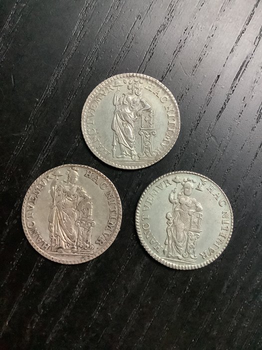 Holland. 3 x 1/4 Gulden: 1758  1759  (Ingen mindstepris)