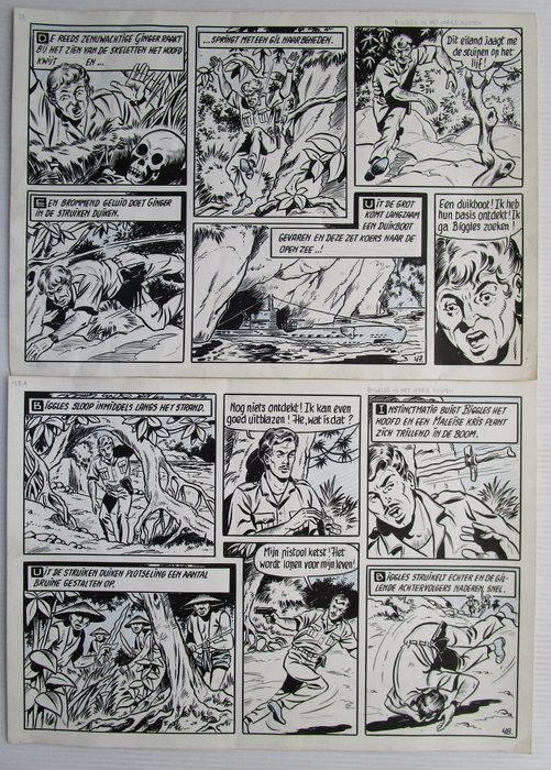 Willy Vandersteen / Karel Verschuere - 1 Original page - Biggles - Biggles in het verre oosten - 1965