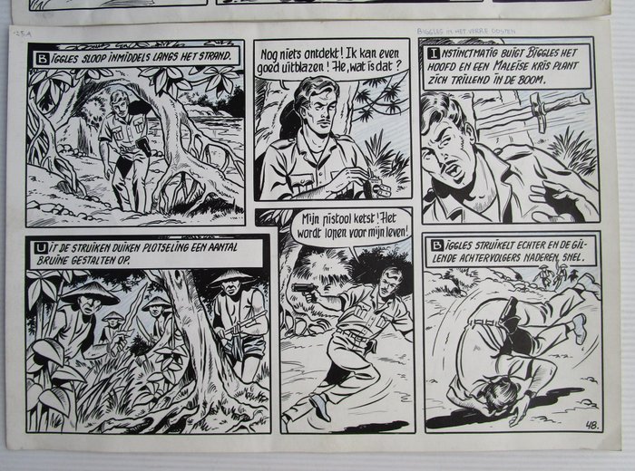 Willy Vandersteen / Karel Verschuere - 1 Original page - Biggles - Biggles in het verre oosten - 1965