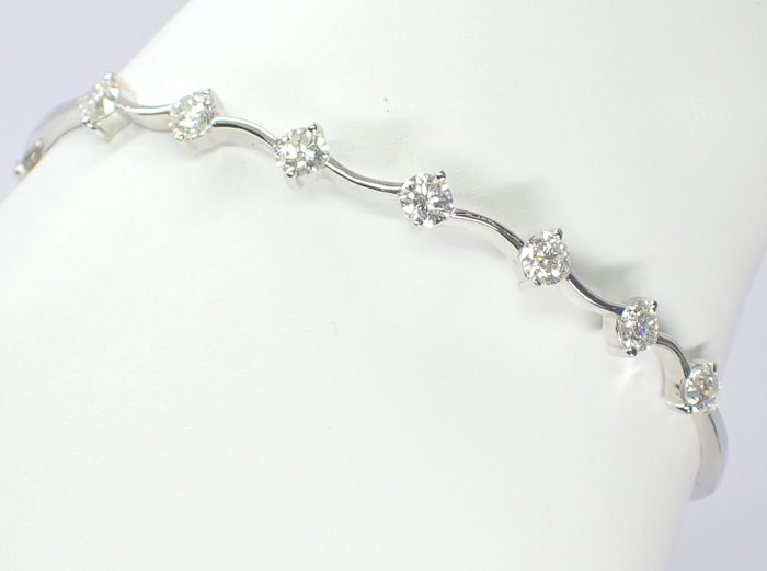 Armbånd - 18 kraat Hvidguld -  1.35ct. tw. Diamant (Natur)