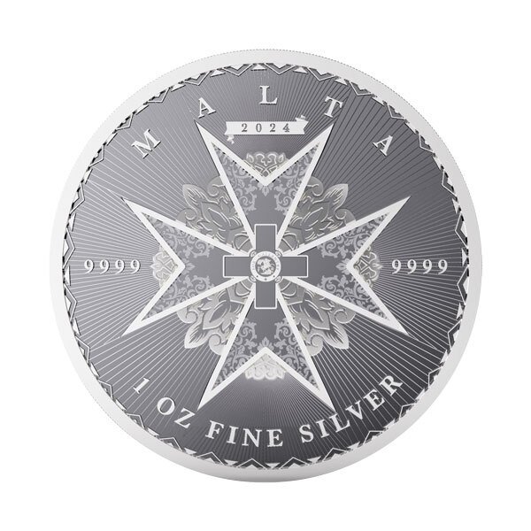 Malta. 10 x 1 oz 2024 €5 Maltese Cross Silver Coin BU