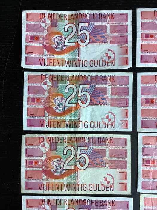 Holland - 10 x 25 Gulden 1989 - Pick 100  (Ingen mindstepris)