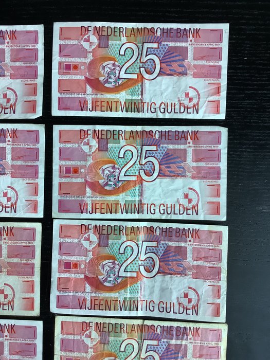 Holland - 10 x 25 Gulden 1989 - Pick 100  (Ingen mindstepris)