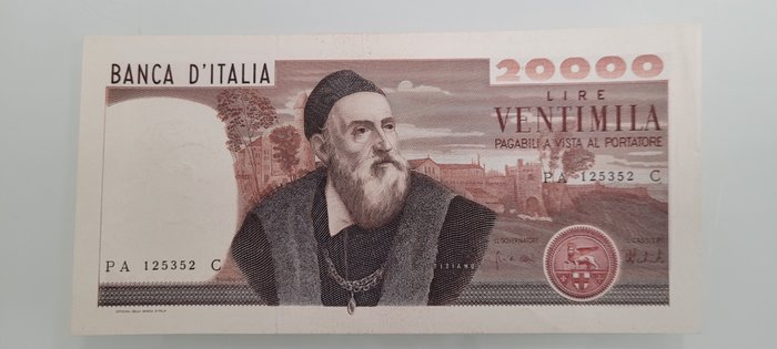 Italien. - 20.000 Lire 1975 "Tiziano" - Gigante BI 77A; Pick 104a