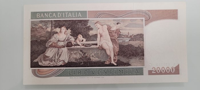 Italien. - 20.000 Lire 1975 "Tiziano" - Gigante BI 77A; Pick 104a