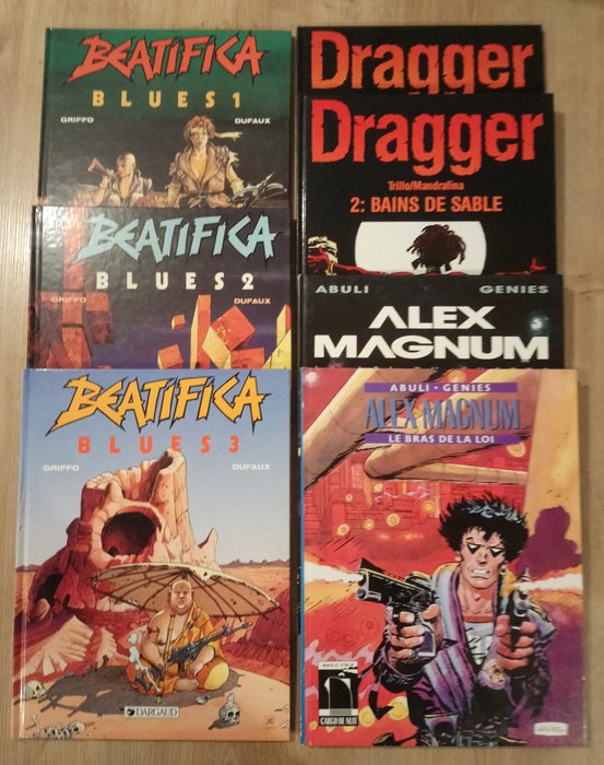 Beatifica blues / Dragger / Alex Magnum - 3 Séries complètes - 7x C - 7 Album - Første udgave - 1986/1995