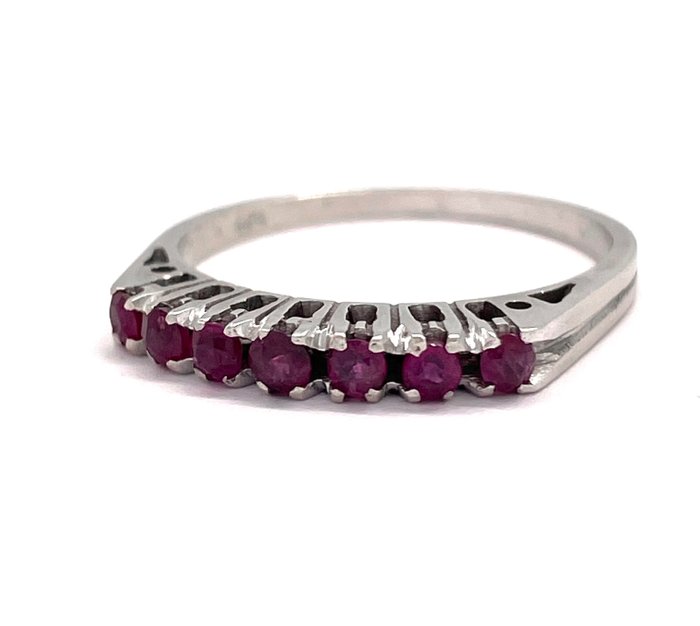 Ingen mindstepris - Ring - 14 karat Hvidguld - 0,35 Ct Ruby