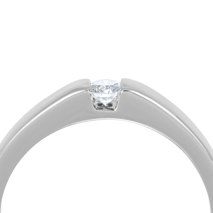 Ring - 18 kraat Hvidguld -  0.13ct. tw. Diamant (Natur)