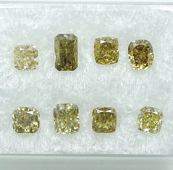 8 pcs Diamant  (Natur)  - 1.06 ct - SI1, VS1 - Gem Report Antwerp (GRA)