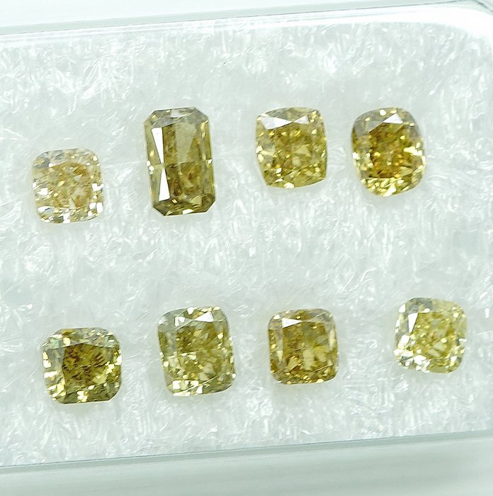 8 pcs Diamant  (Natur)  - 1.06 ct - SI1, VS1 - Gem Report Antwerp (GRA)