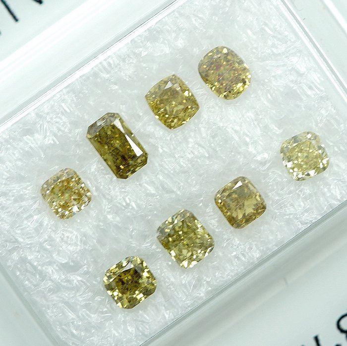 8 pcs Diamant  (Natur)  - 1.06 ct - SI1, VS1 - Gem Report Antwerp (GRA)