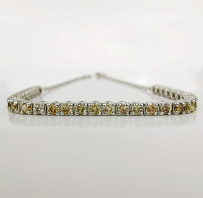 Ingen mindstepris - Armbånd - 14 karat Hvidguld -  1.00ct. tw. Diamant (Natur) - Ny i original æske