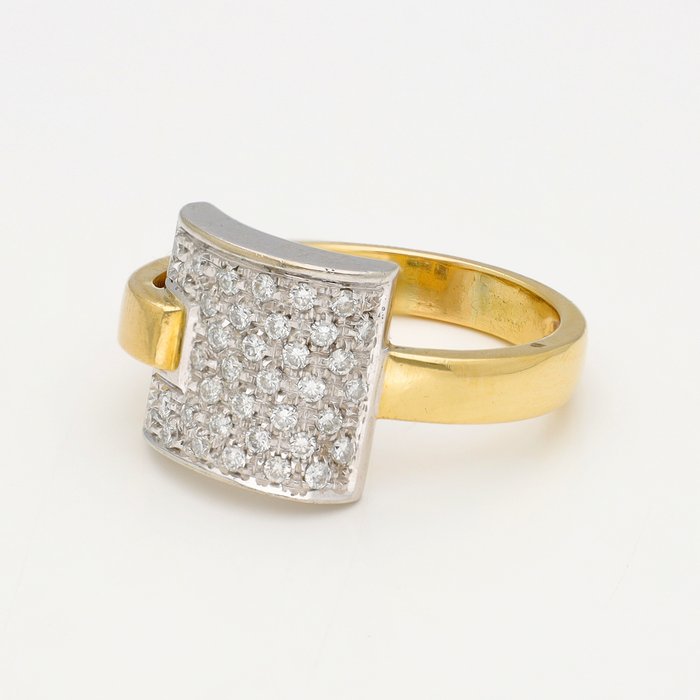 Ingen mindstepris - Ring - 18 kraat Gulguld, Hvidguld -  0.37ct. tw. Diamant (Natur)