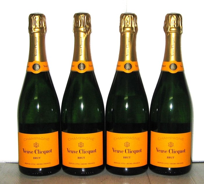 Veuve Clicquot, "Carte Jaune" - Champagne Brut - 4 Flasker (0,75 L)