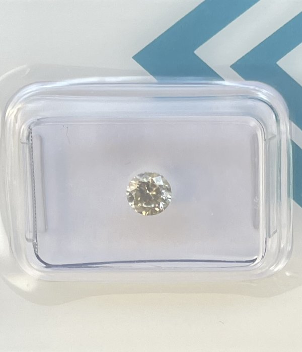 Ingen mindstepris - 1 pcs Diamant  (Naturfarvet)  - 040 ct - Rund - Fancy light Brunlig Grålig Gul - SI2 - International Gemological Institute (IGI)