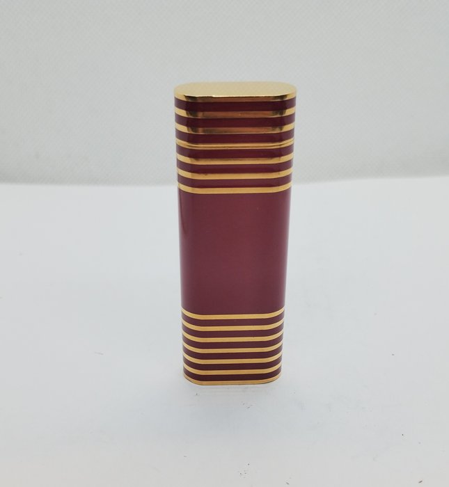 Cartier - Burgundy Enamel and Gold Plated - Lighter - Emalje, Forgyldt