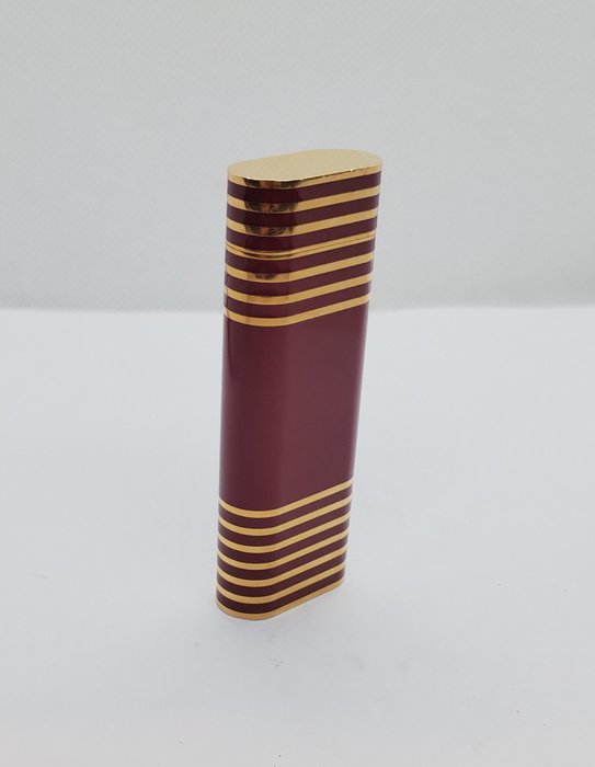 Cartier - Burgundy Enamel and Gold Plated - Lighter - Emalje, Forgyldt