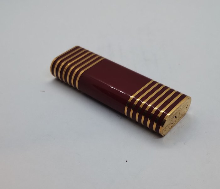 Cartier - Burgundy Enamel and Gold Plated - Lighter - Emalje, Forgyldt