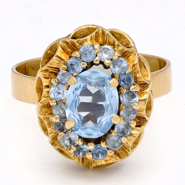 Ring - 18 kraat Gulguld - Spinel