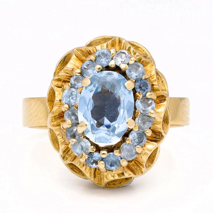 Ring - 18 kraat Gulguld - Spinel