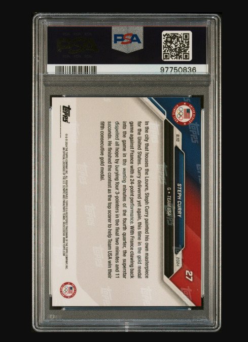 2024 Topps Now Olympic Games Stephen Curry #27 PSA 10 - 1 Graded card