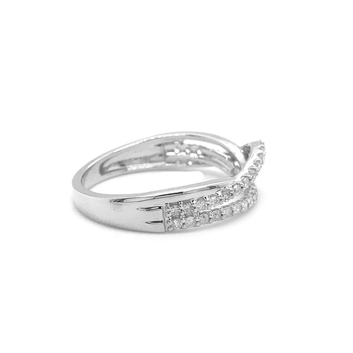 Ingen mindstepris - Ring - 14 karat Hvidguld -  0.31ct. tw. Diamant (Natur)