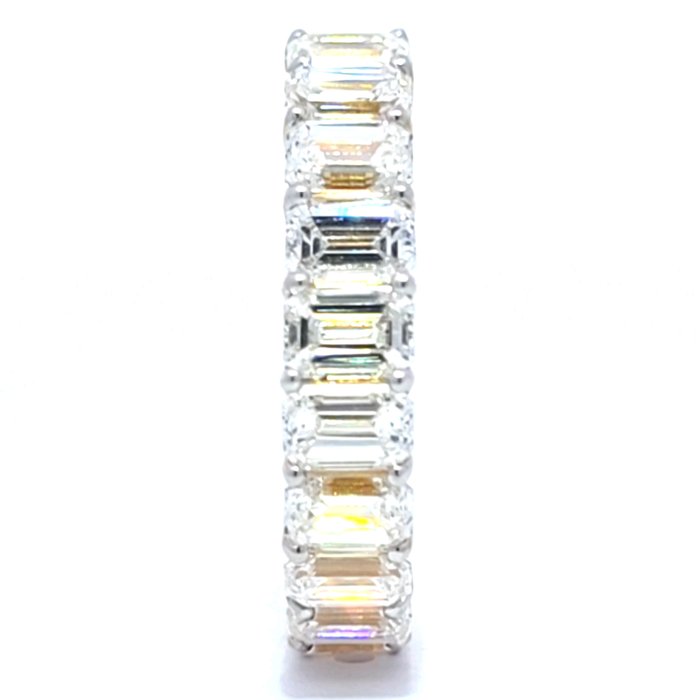 Ring - 14 karat Gulguld -  6.25ct. tw. Diamant (Laboratoriedyrket) - Bryllupsband