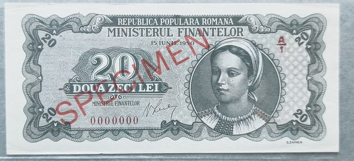 Rumænien. - 20 lei 1950 - SPECIMEN - Pick 84s