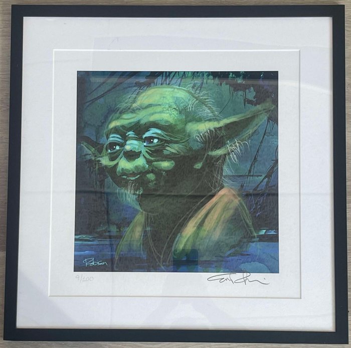 Eric Robison - Yoda - framed, hand-signed and numbered fine art print w. CoA