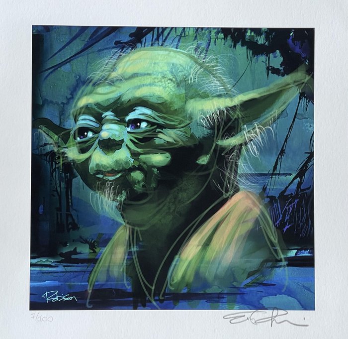 Eric Robison - Yoda - framed, hand-signed and numbered fine art print w. CoA