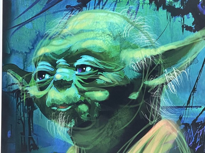 Eric Robison - Yoda - framed, hand-signed and numbered fine art print w. CoA