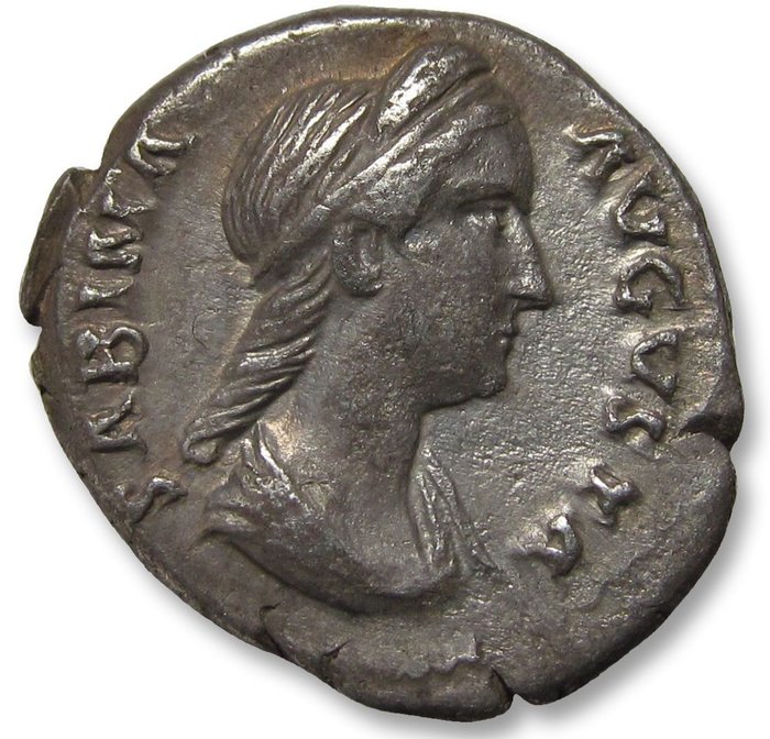 Romarriket. Sabina (Augusta, AD 128-136). Denarius Rome mint circa 137-138 A.D. - VENERI GENETRICI, Venus standing right -