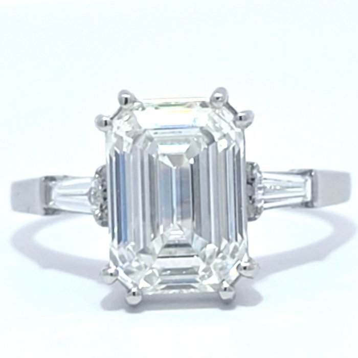 Ring Platin -  378ct tw Diamant (Laboratoriedyrket) - Diamant - E VS1