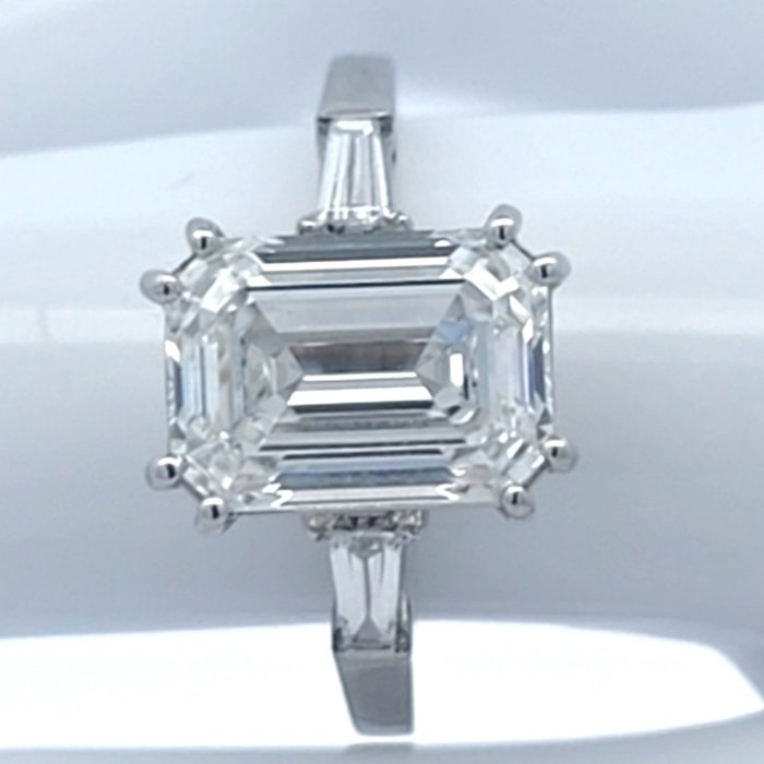 Ring Platin -  378ct tw Diamant (Laboratoriedyrket) - Diamant - E VS1