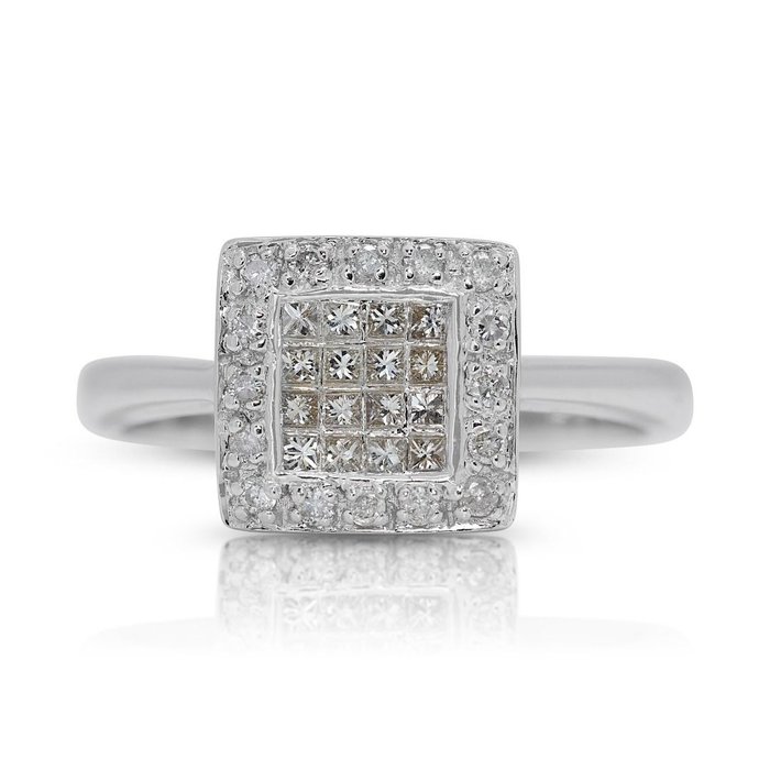 Ring - 18 kraat Hvidguld -  032ct tw Diamant (Natur)  - Diamant