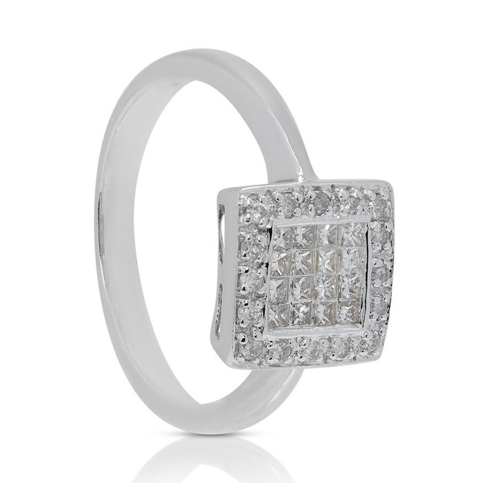 Ring - 18 kraat Hvidguld -  032ct tw Diamant (Natur)  - Diamant