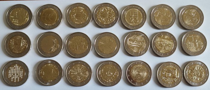 Europa. 2 Euro 2009/2024 (21 monnaies)  (Ingen mindstepris)