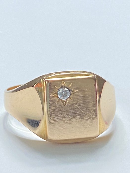 Ingen mindstepris - Ring - 18 kraat Gulguld Diamant (Laboratoriedyrket)