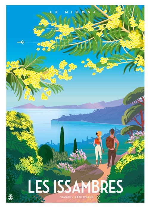 Monsieur Z - French riviera Travel poster " Les Issambres "